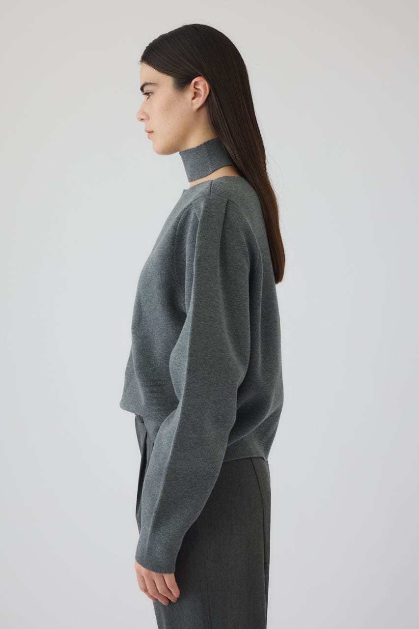 12/17- order start Neck parts knit tops GRY FREE