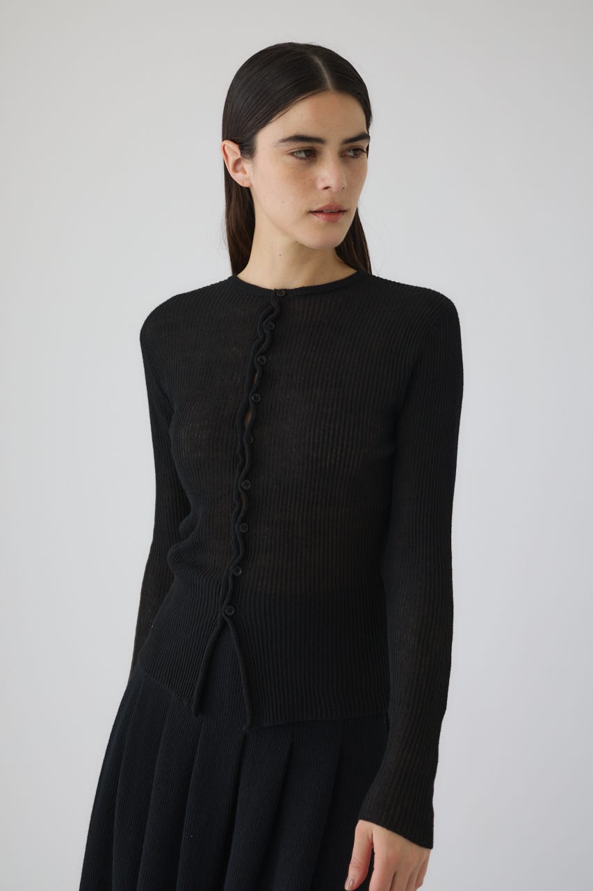 2/4- order start Sheer rib spring knit BLK FREE