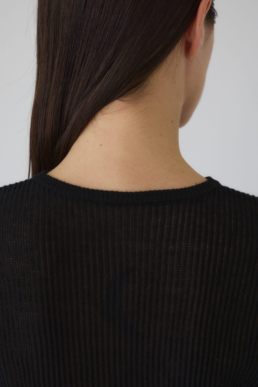 2/4- order start Sheer rib spring knit BLK FREE