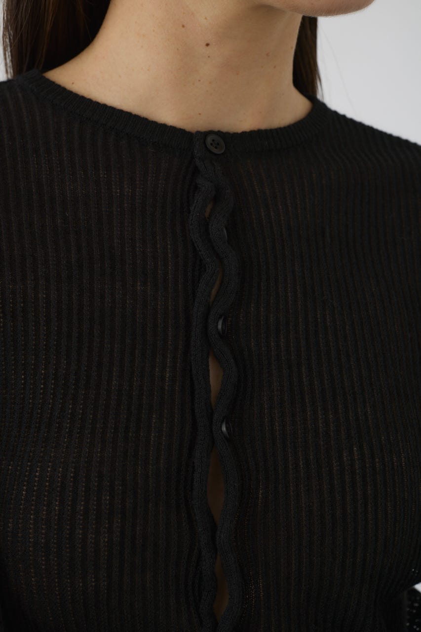 2/4- order start Sheer rib spring knit BLK FREE