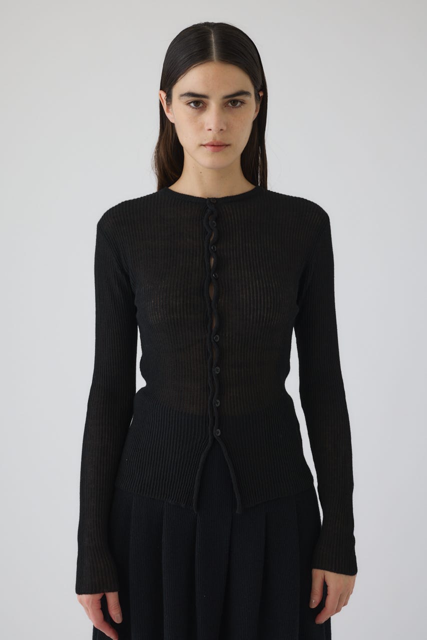2/4- order start Sheer rib spring knit BLK FREE