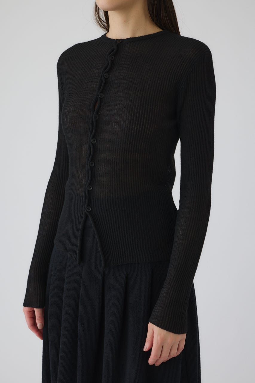 2/4- order start Sheer rib spring knit BLK FREE