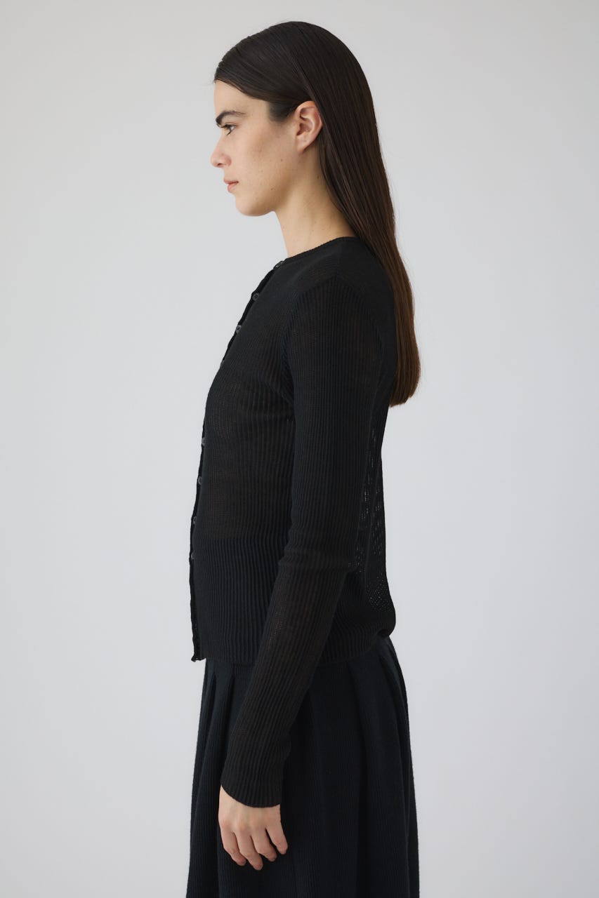 2/4- order start Sheer rib spring knit BLK FREE