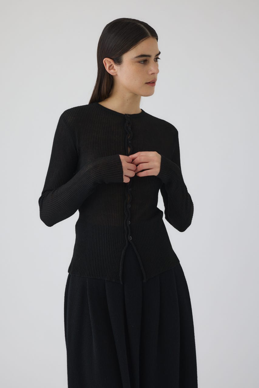 2/4- order start Sheer rib spring knit BLK FREE