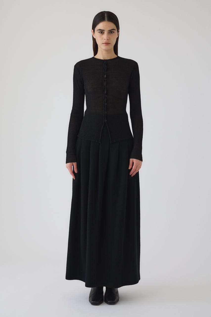 2/4- order start Sheer rib spring knit BLK FREE