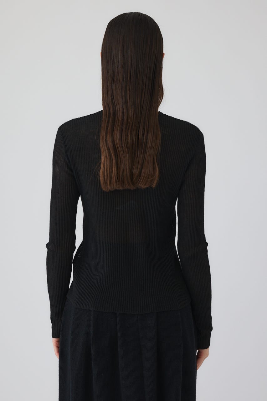2/4- order start Sheer rib spring knit BLK FREE