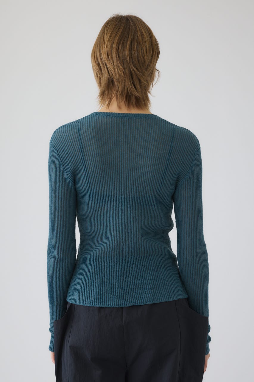 2/4- order start Sheer rib spring knit BLU FREE