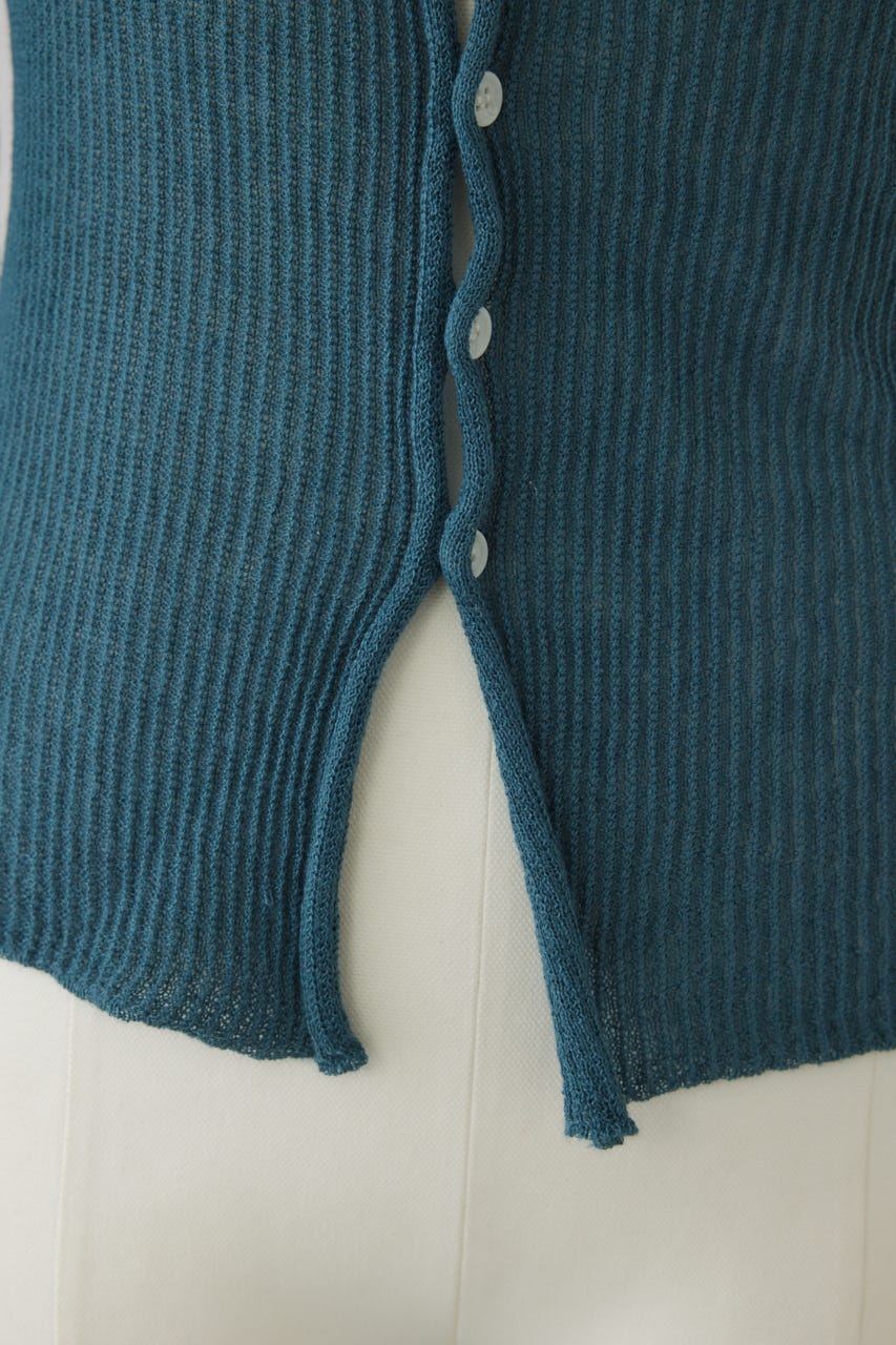 Sheer rib spring knit BLU FREE