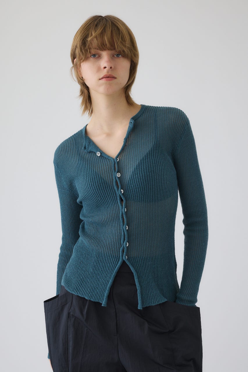 2/4- order start Sheer rib spring knit BLU FREE