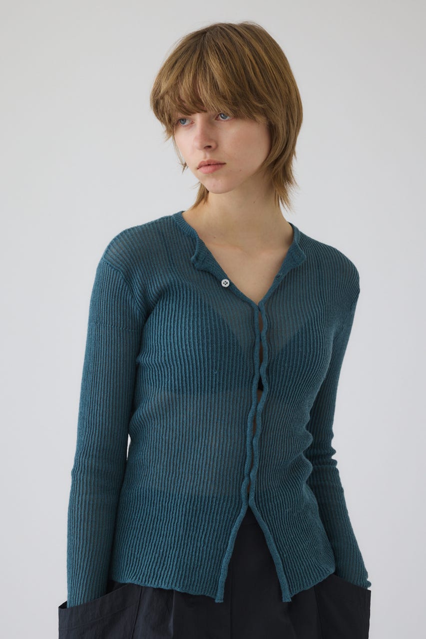 2/4- order start Sheer rib spring knit BLU FREE