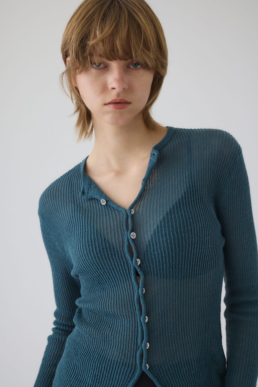 2/4- order start Sheer rib spring knit BLU FREE