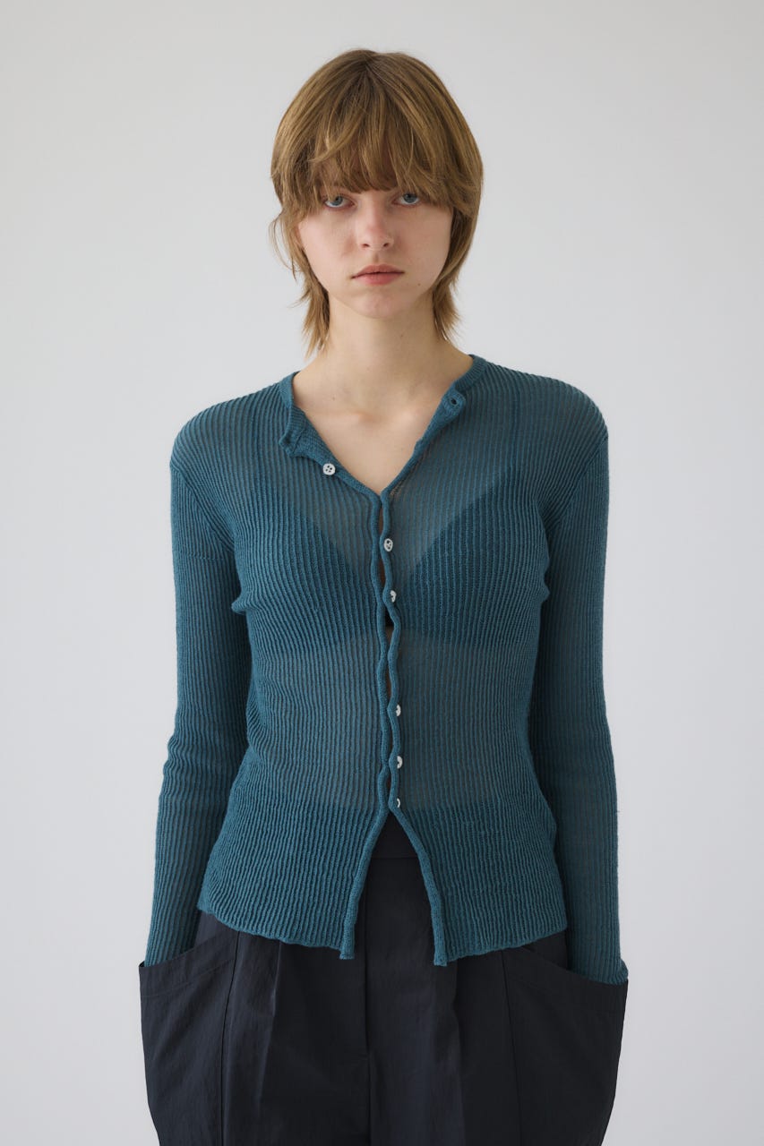 2/4- order start Sheer rib spring knit BLU FREE