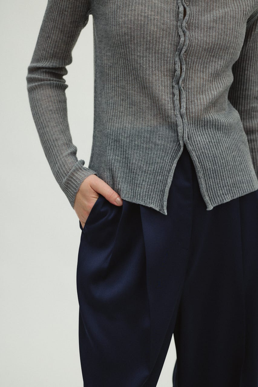 2/4- order start Sheer rib spring knit GRY FREE