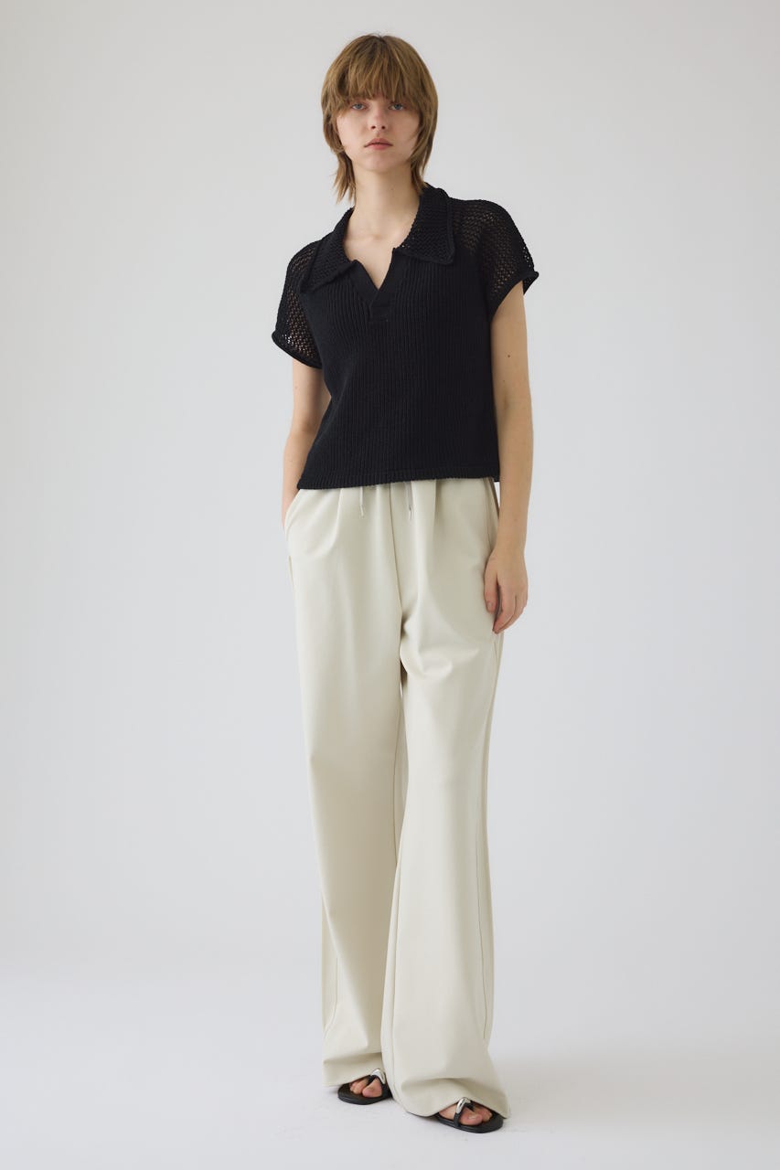 4/15- order start Linen mix open collar tops BLK FREE