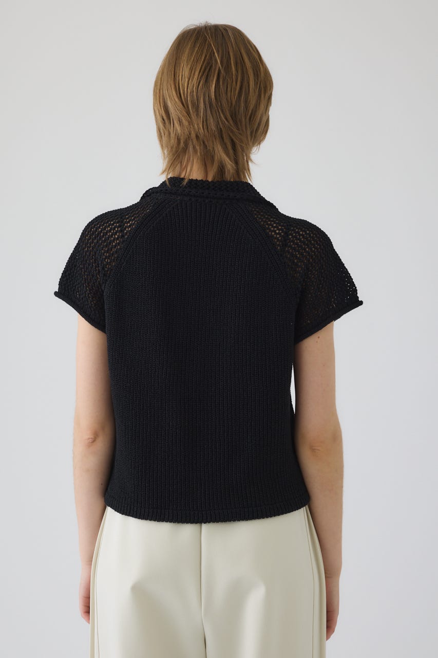 4/15- order start Linen mix open collar tops BLK FREE