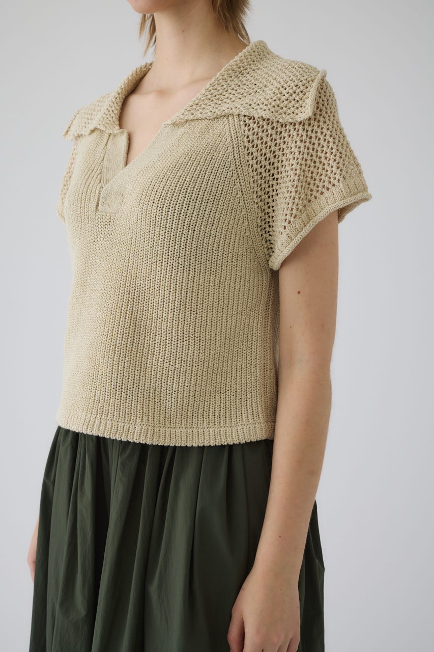 4/15- order start Linen mix open collar tops L/BEG FREE