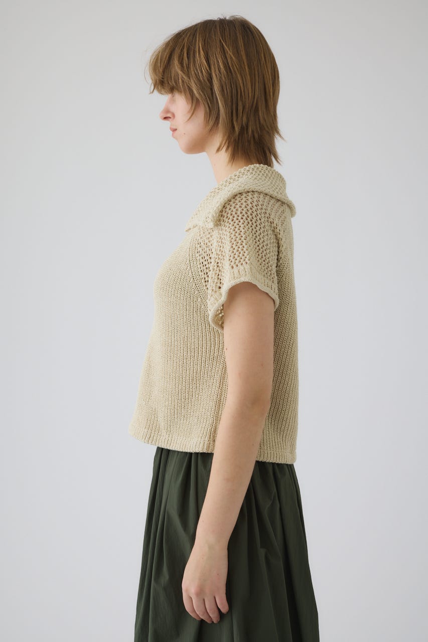 4/15- order start Linen mix open collar tops L/BEG FREE