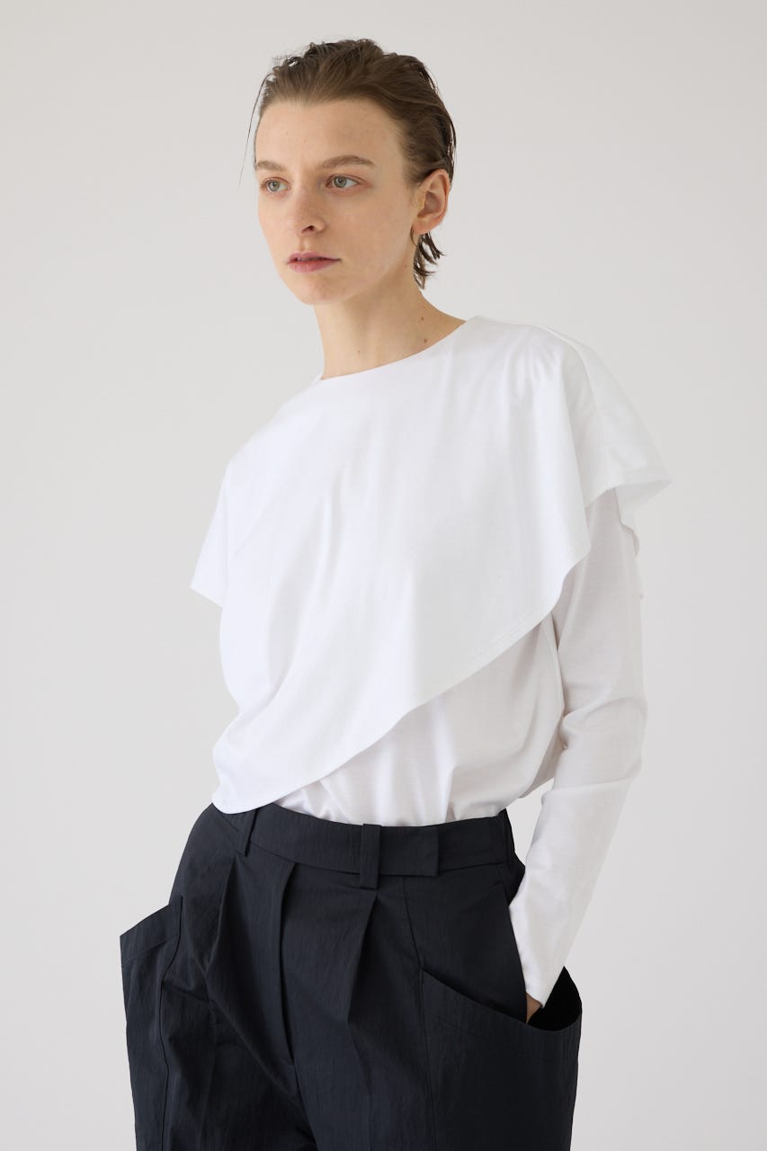 2/18- order start Layered gather cut tops WHT FREE