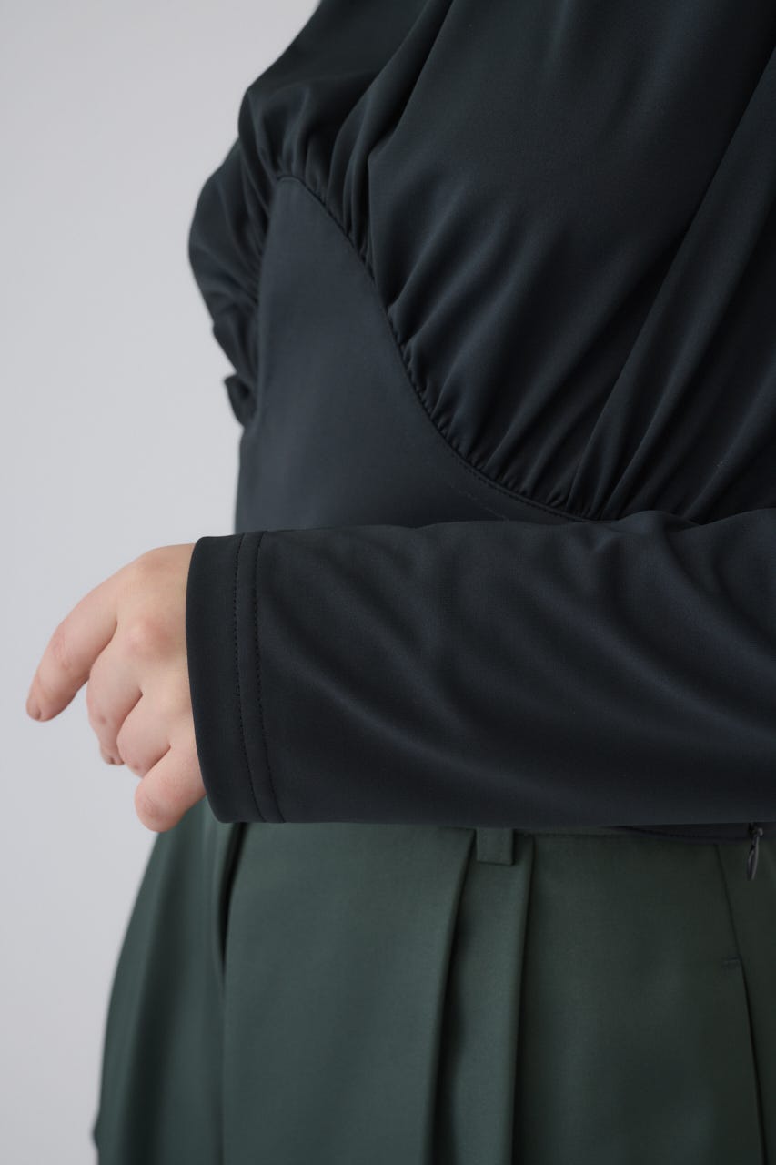 3/4 order start Hidden detail drape tops BLK 36