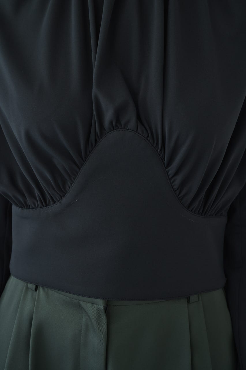3/4 order start Hidden detail drape tops BLK 36