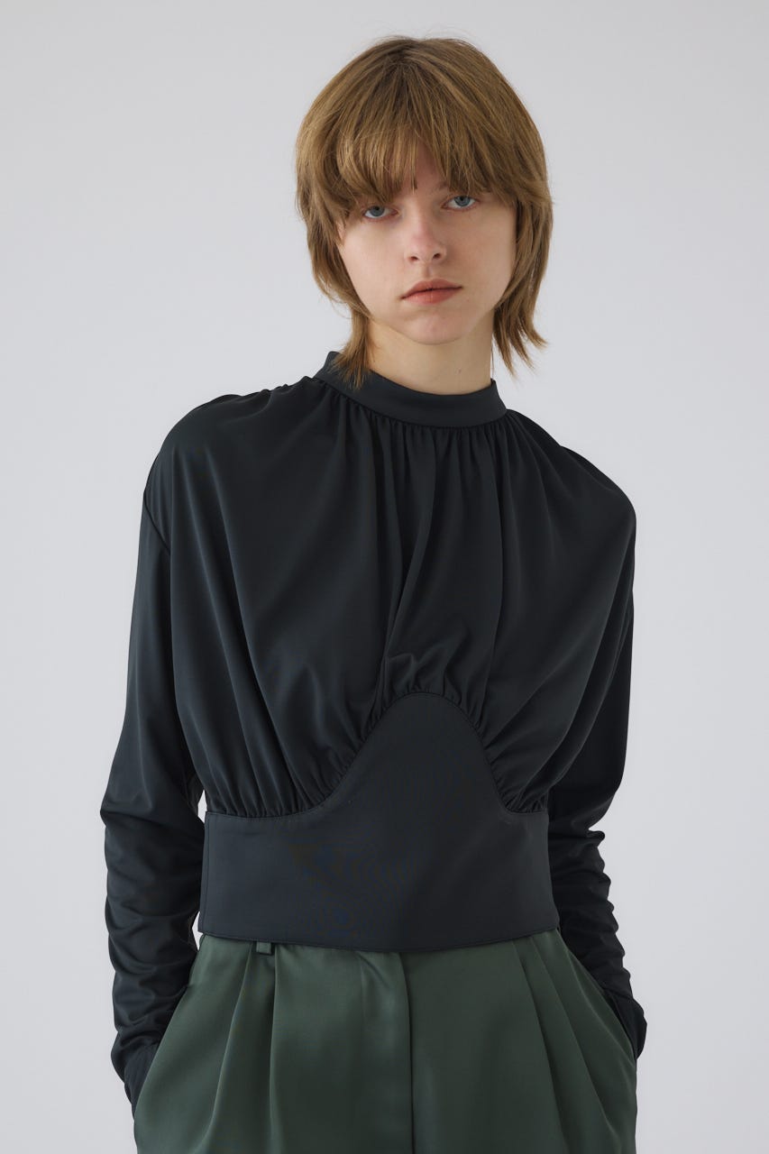 3/4 order start Hidden detail drape tops BLK 36