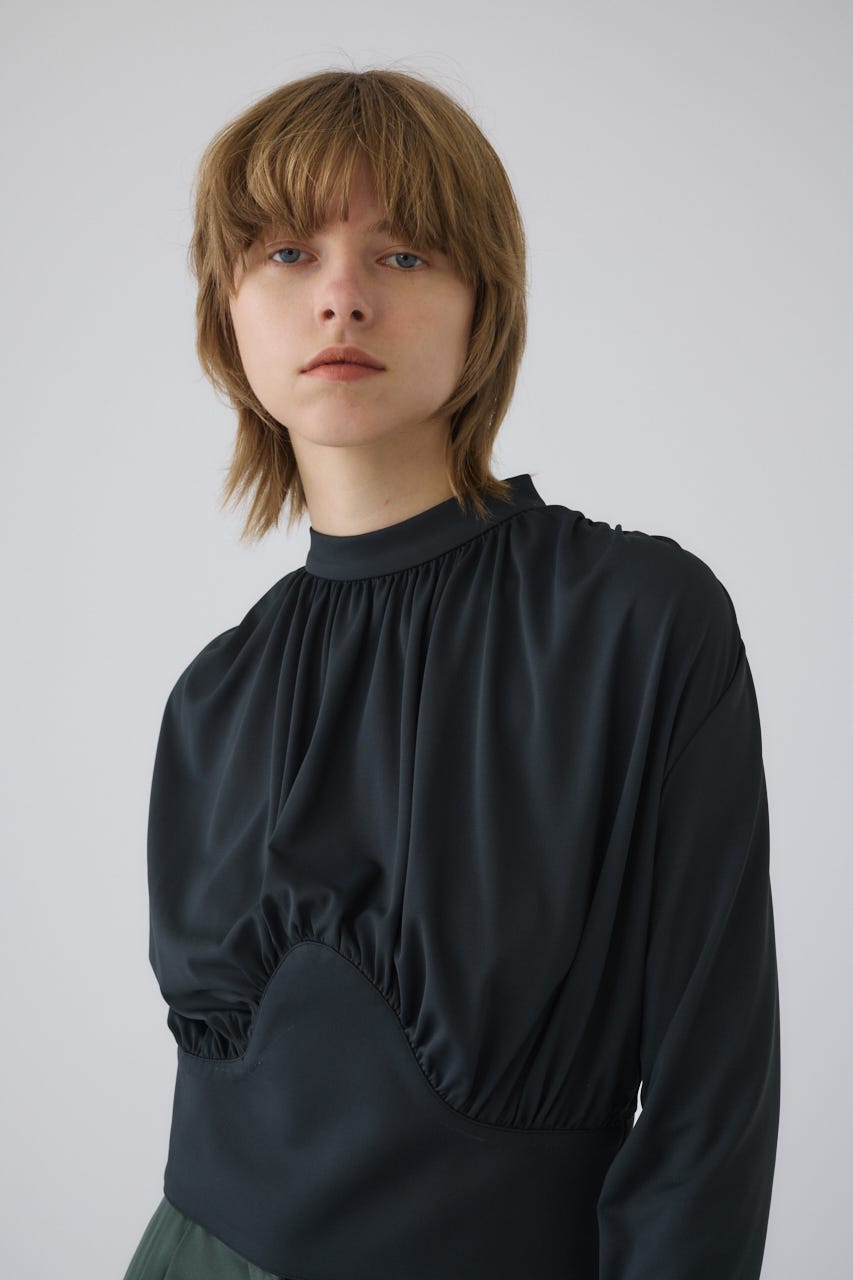 3/4 order start Hidden detail drape tops BLK 36