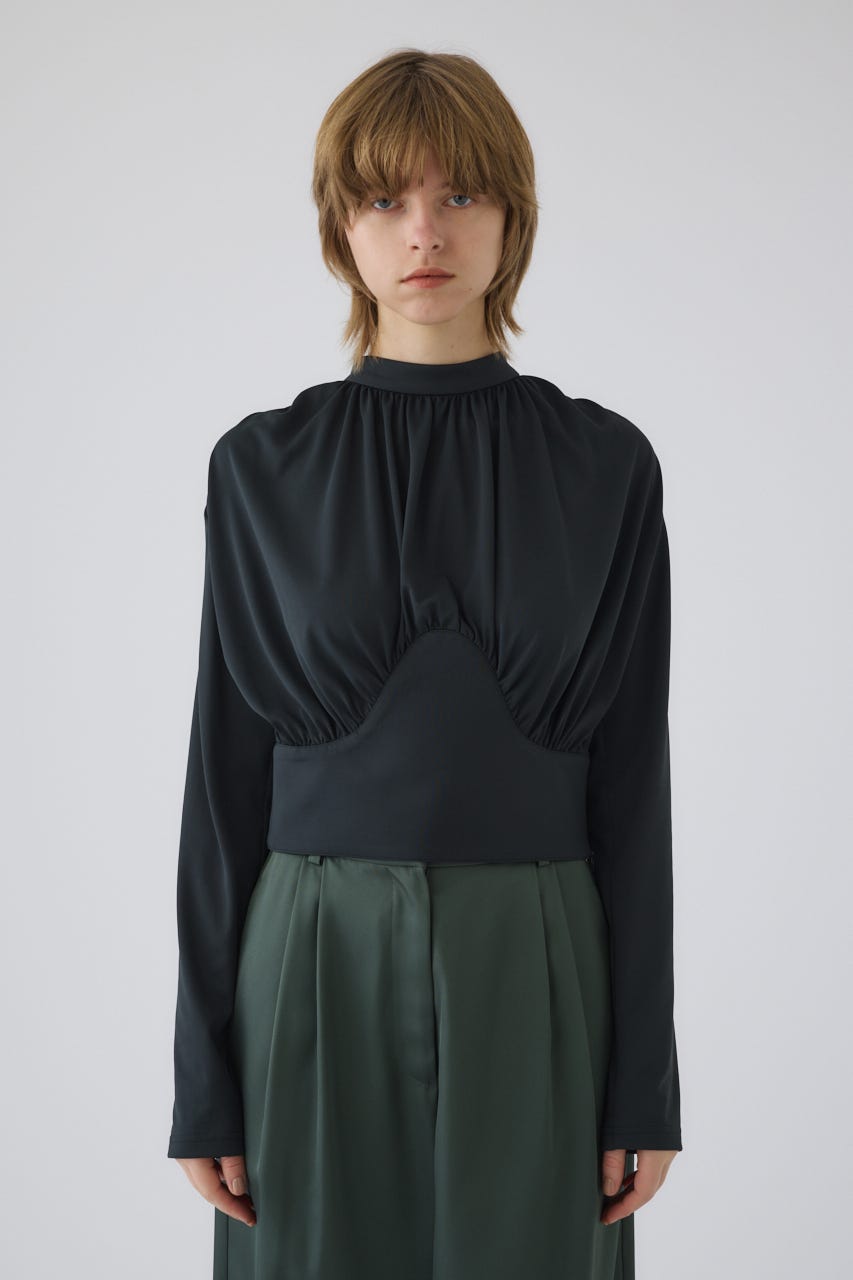 3/4 order start Hidden detail drape tops BLK 36