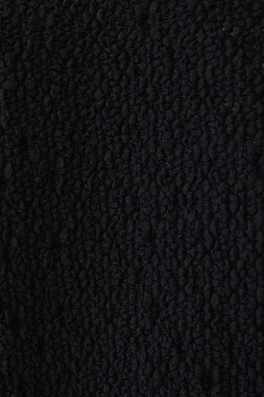 Shirring lace compact tops BLK FREE