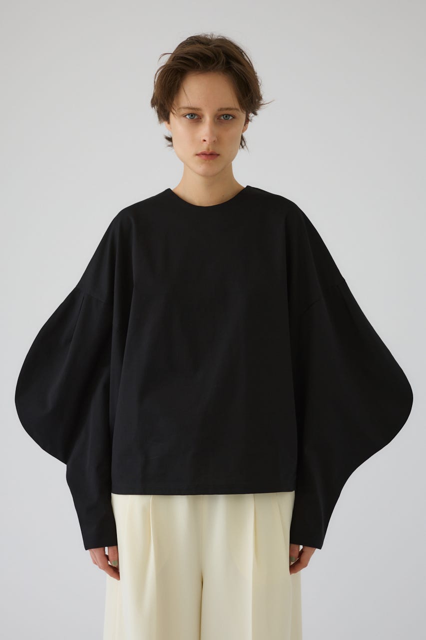 Curved line cotton tops BLK FREE