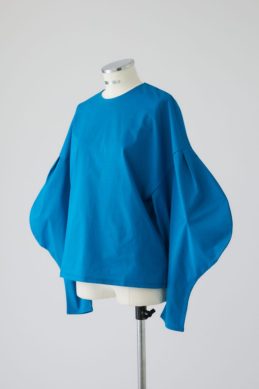 Curved line cotton tops BLU FREE