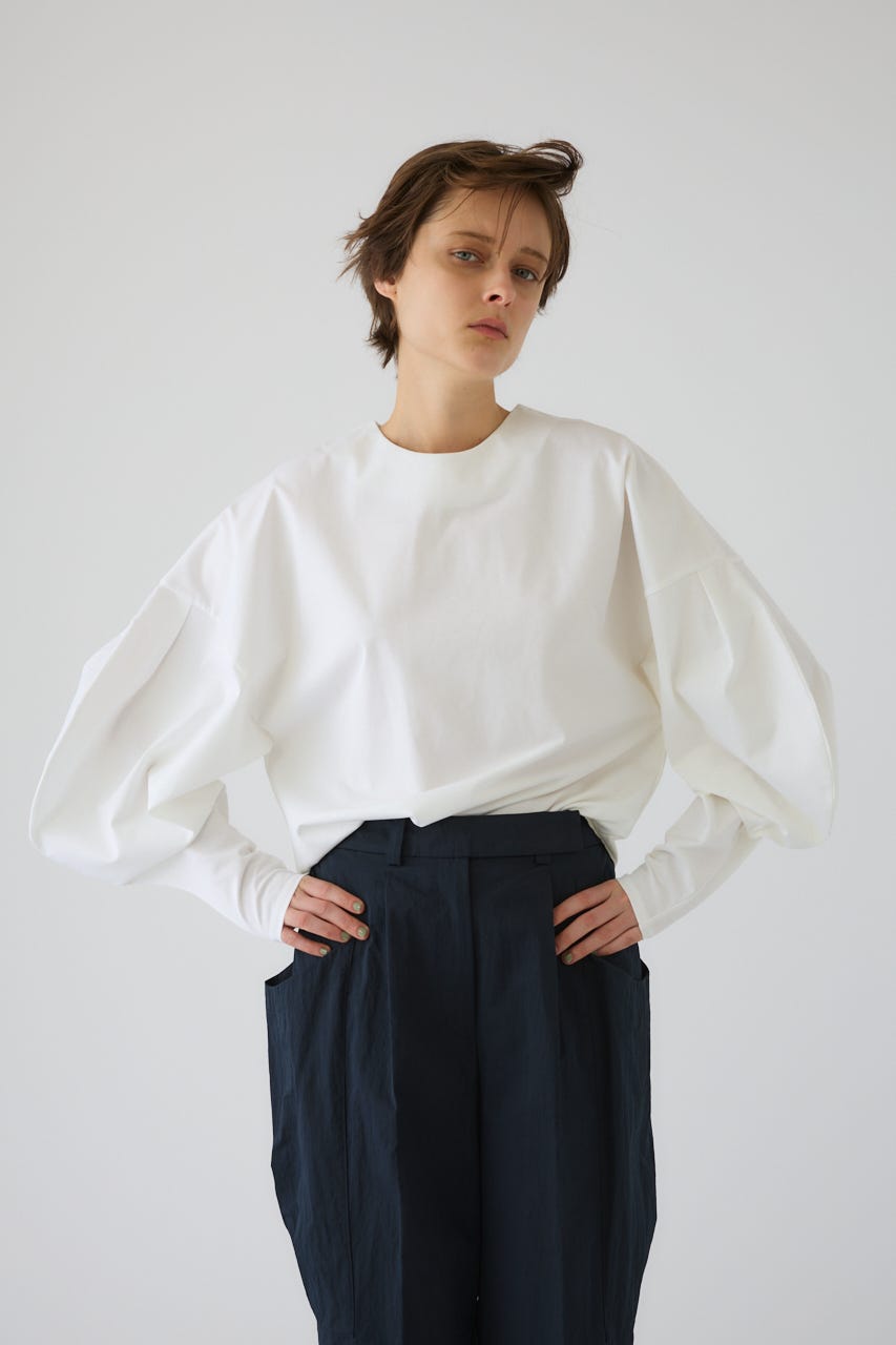 Curved line cotton tops WHT FREE