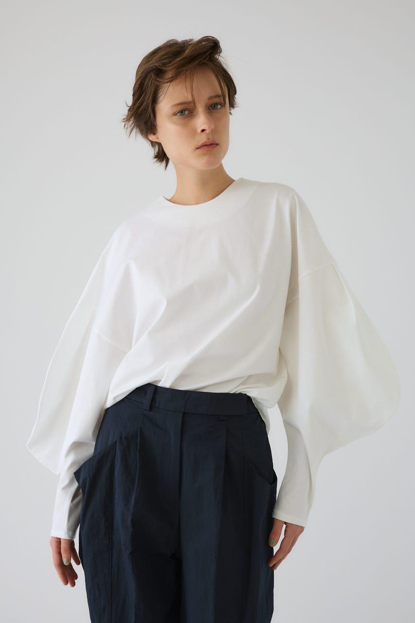 Curved line cotton tops WHT FREE