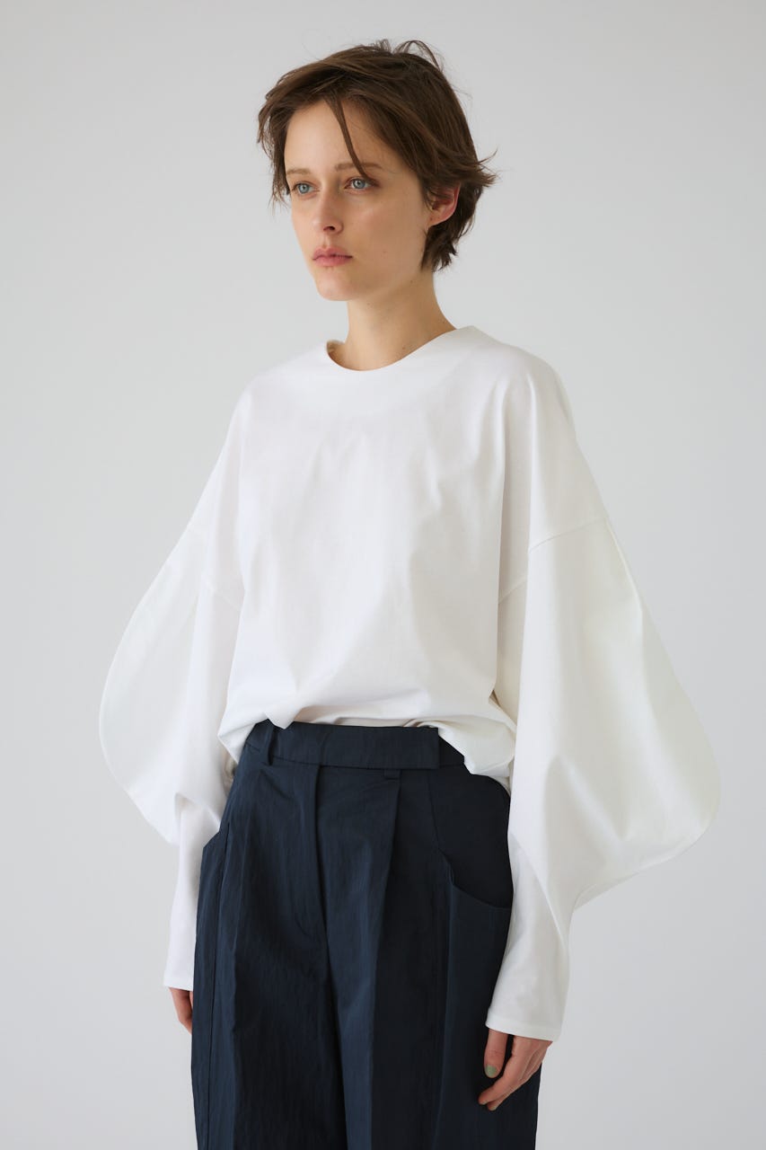 Curved line cotton tops WHT FREE