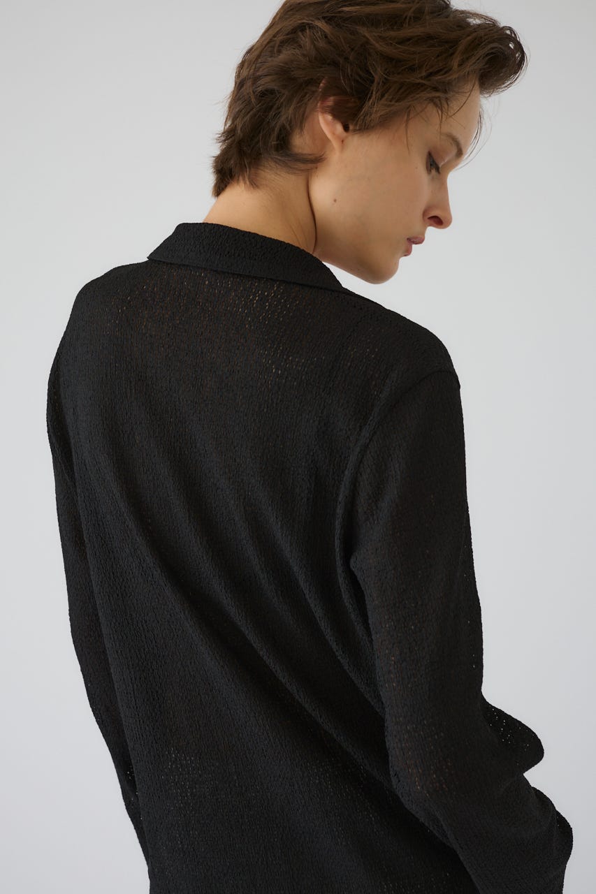 Sheer lace hook tops BLK FREE