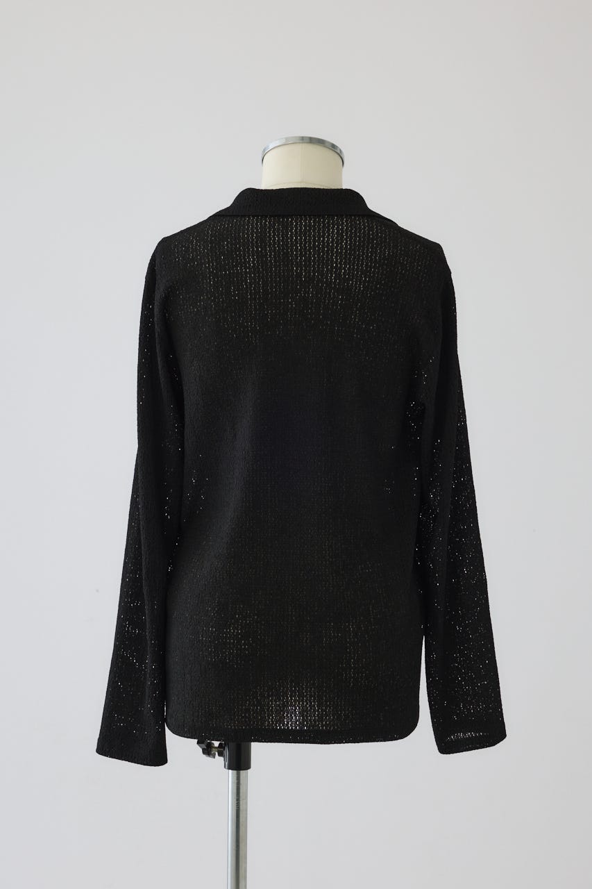 Sheer lace hook tops BLK FREE
