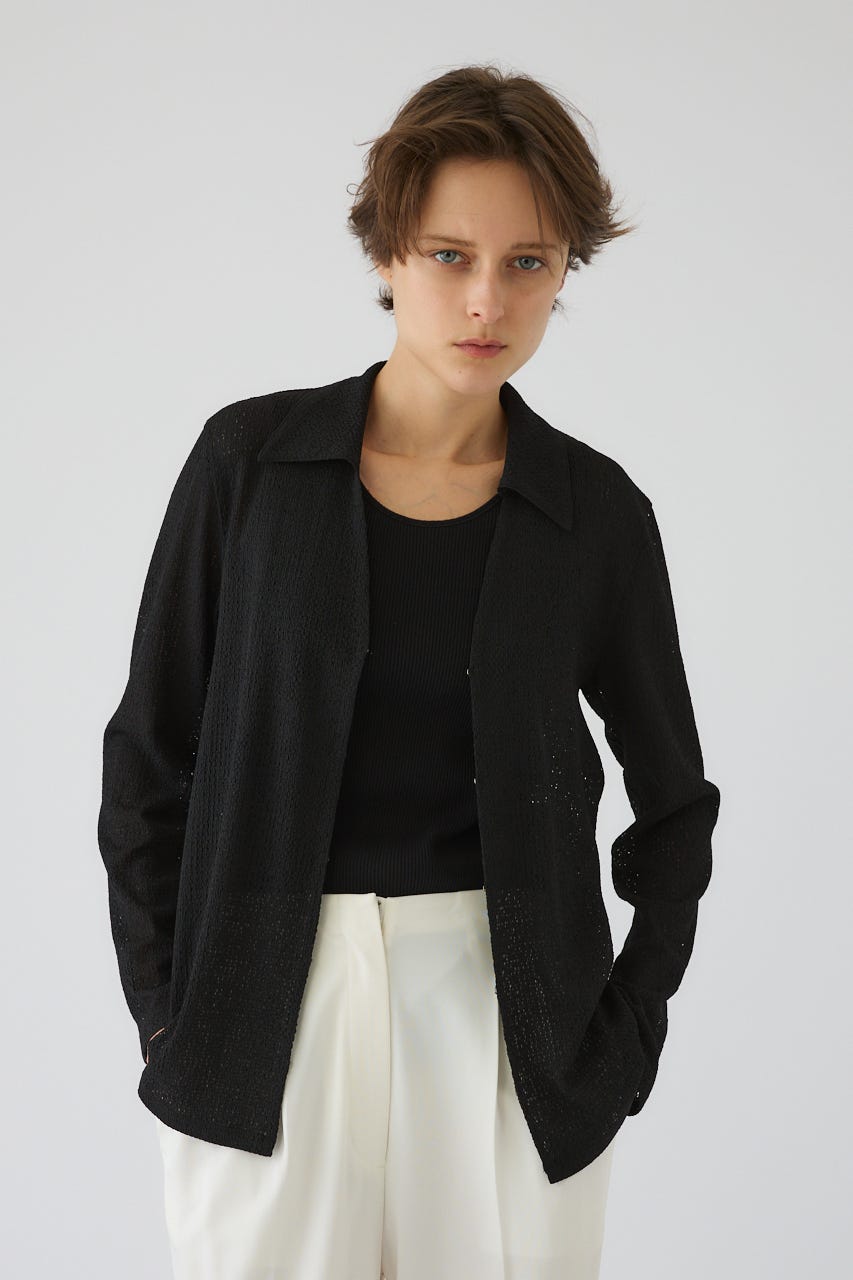 Sheer lace hook tops BLK FREE