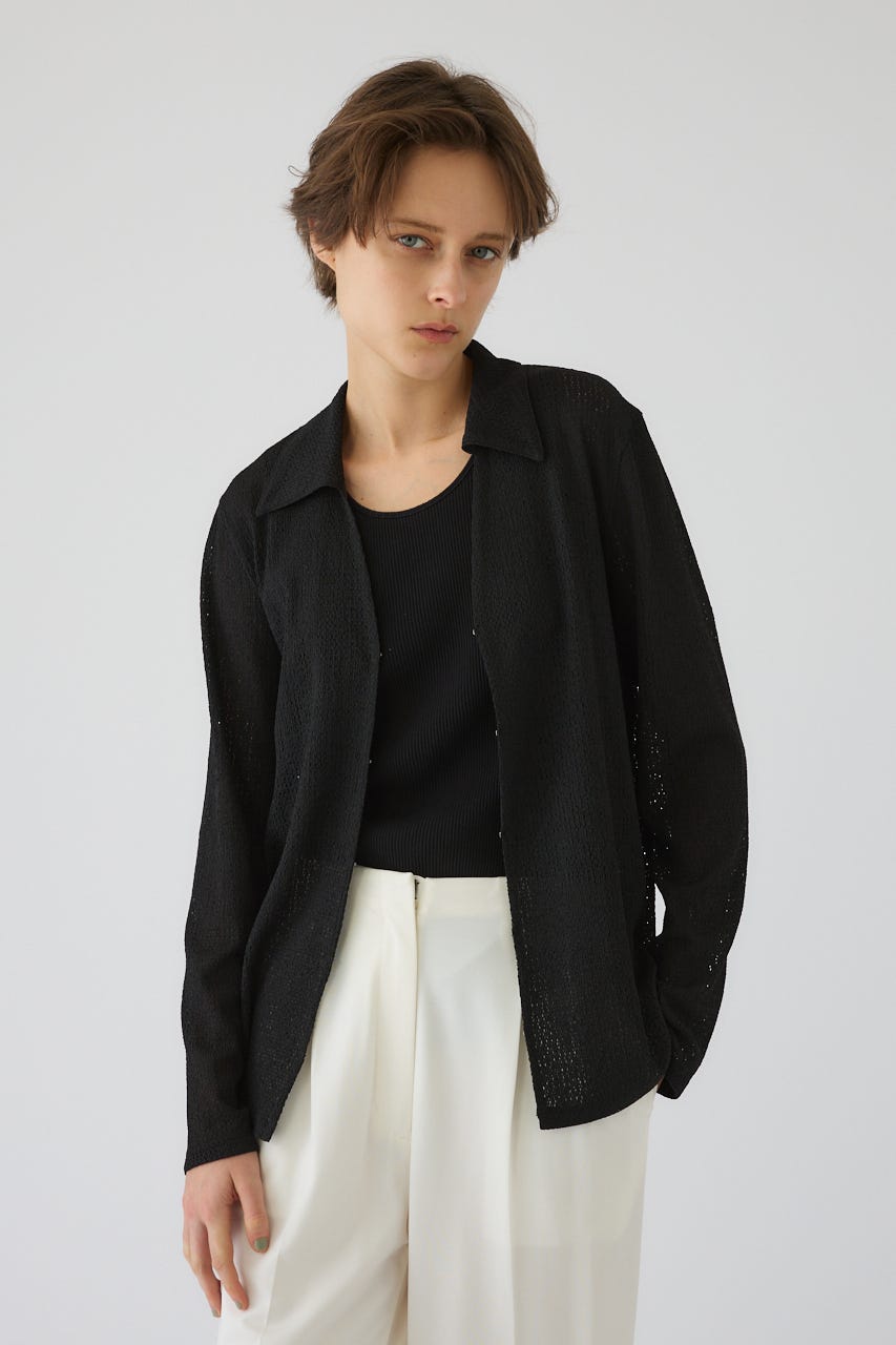 Sheer lace hook tops BLK FREE