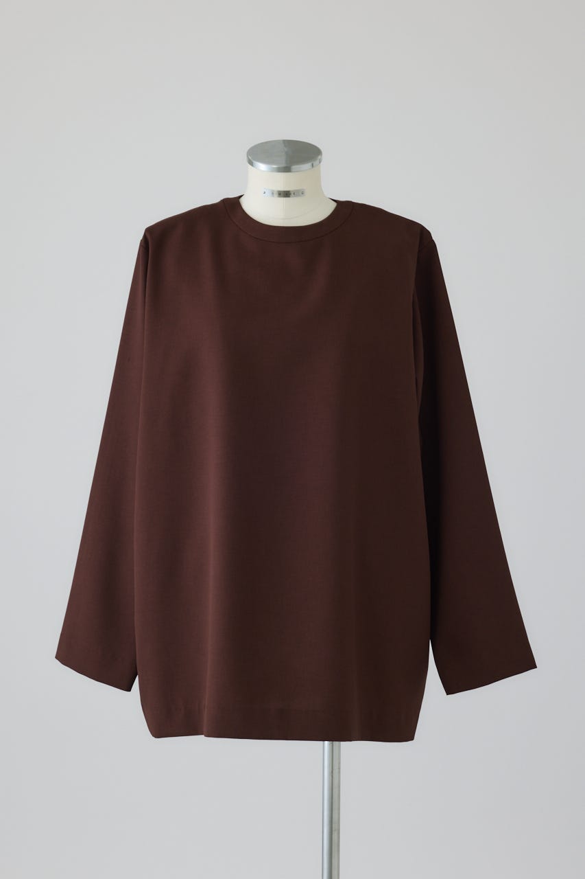 2/18- order start Oversize woven L/S T-SH BRN FREE