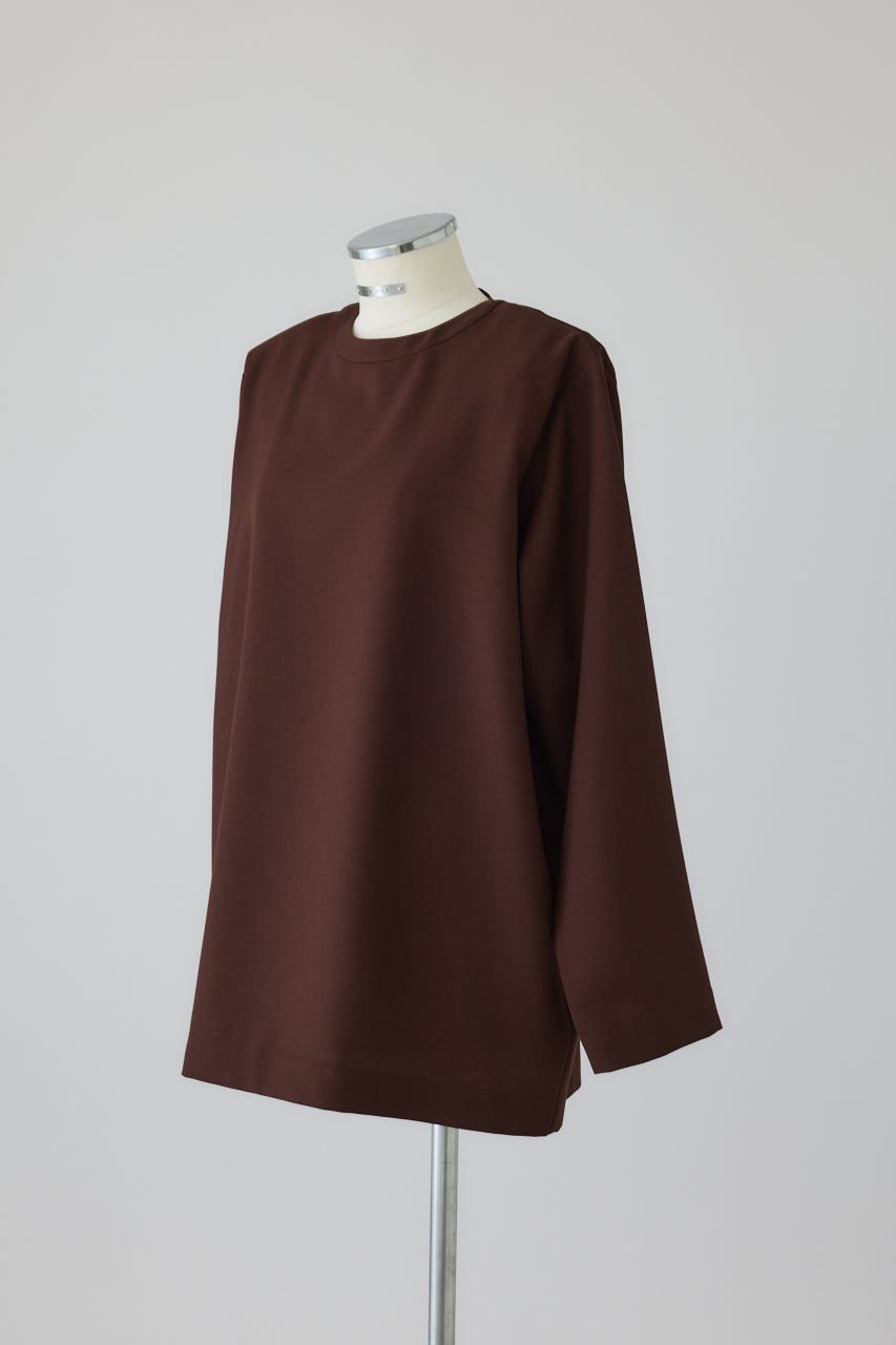 2/18- order start Oversize woven L/S T-SH BRN FREE