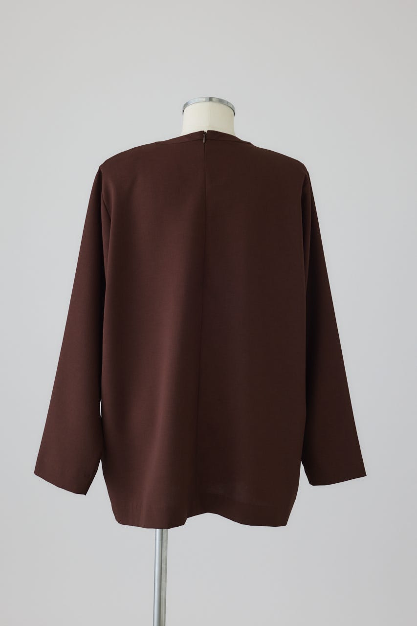 2/18- order start Oversize woven L/S T-SH BRN FREE