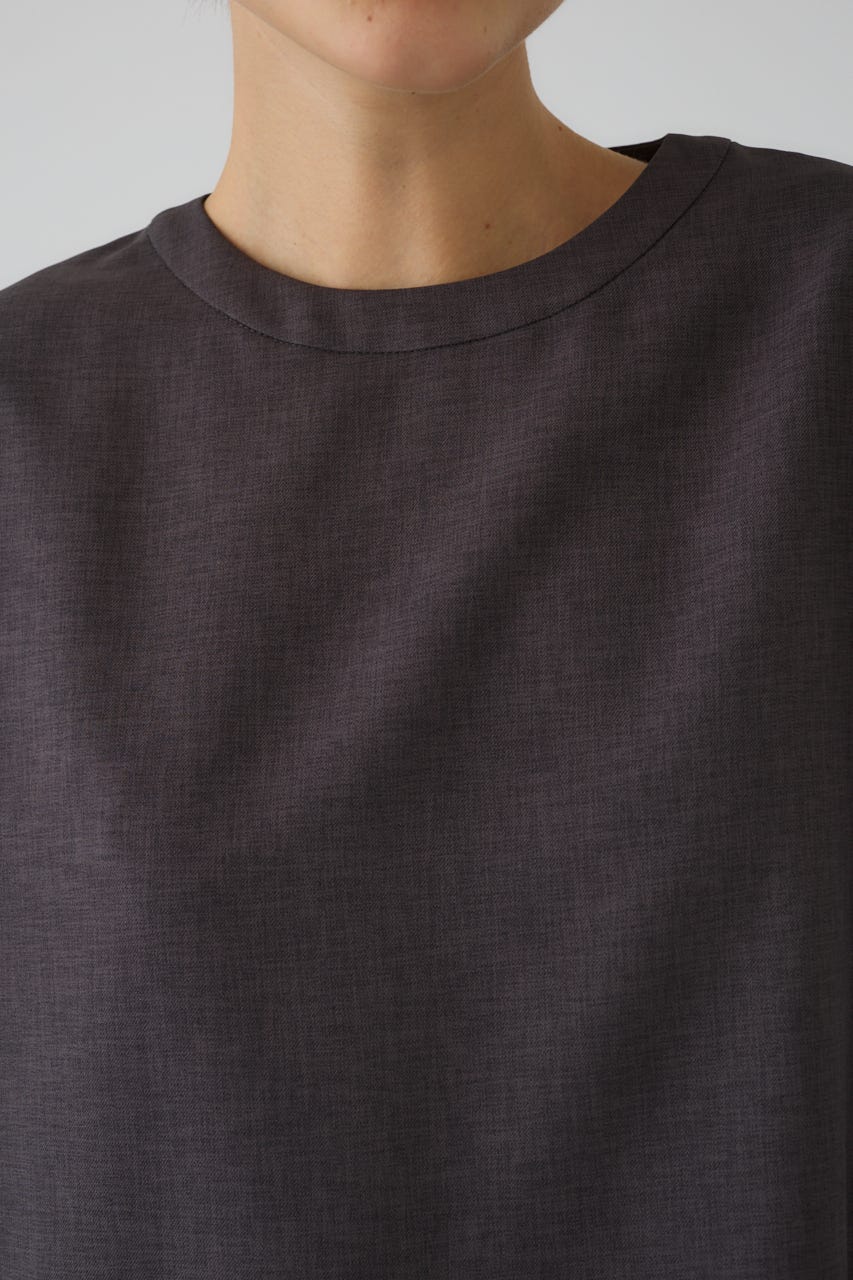 Oversize woven L/S T-SH C.GRY FREE