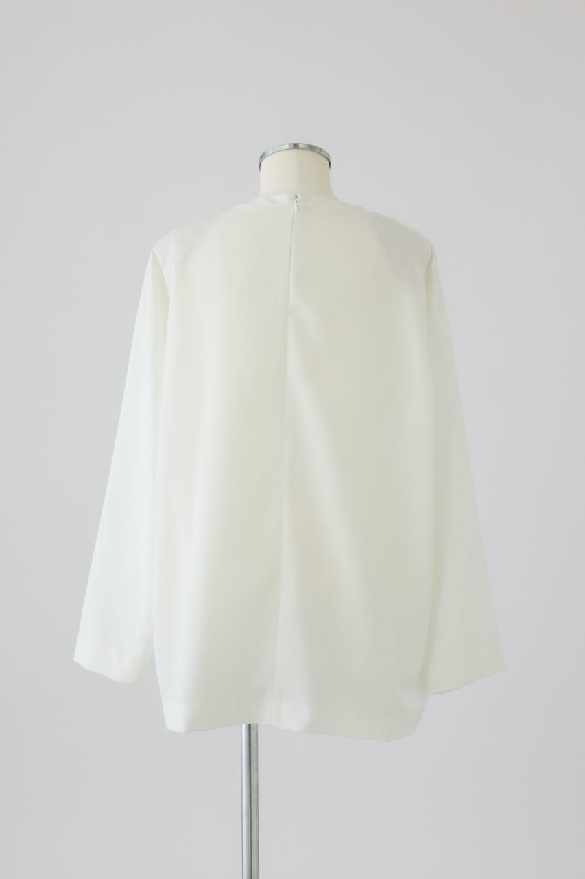 2/18- order start Oversize woven L/S T-SH WHT FREE