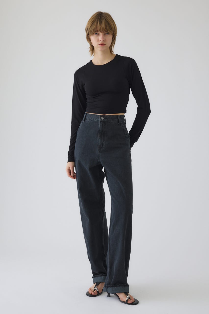 2/4- order start Cropped tight tops BLK FREE