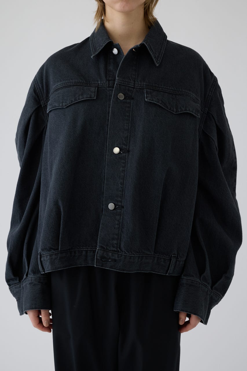 Big puff sleeve denim JK BLK 38