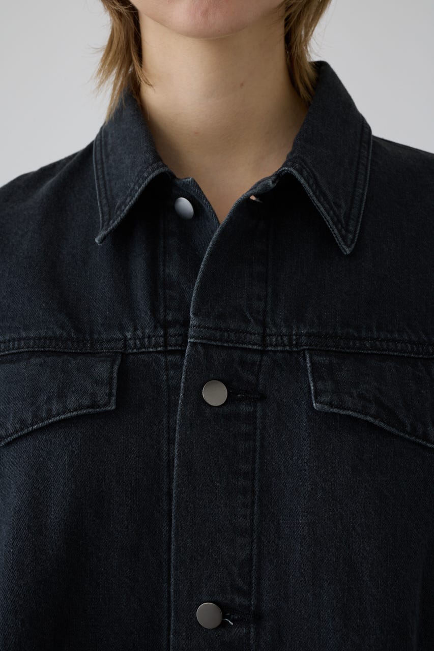 Big puff sleeve denim JK BLK 38