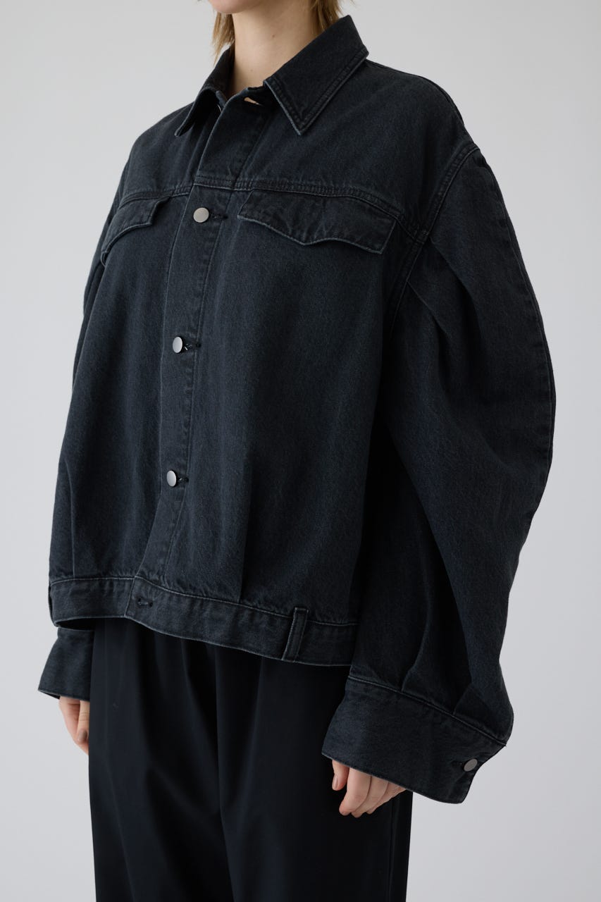 Big puff sleeve denim JK BLK 38