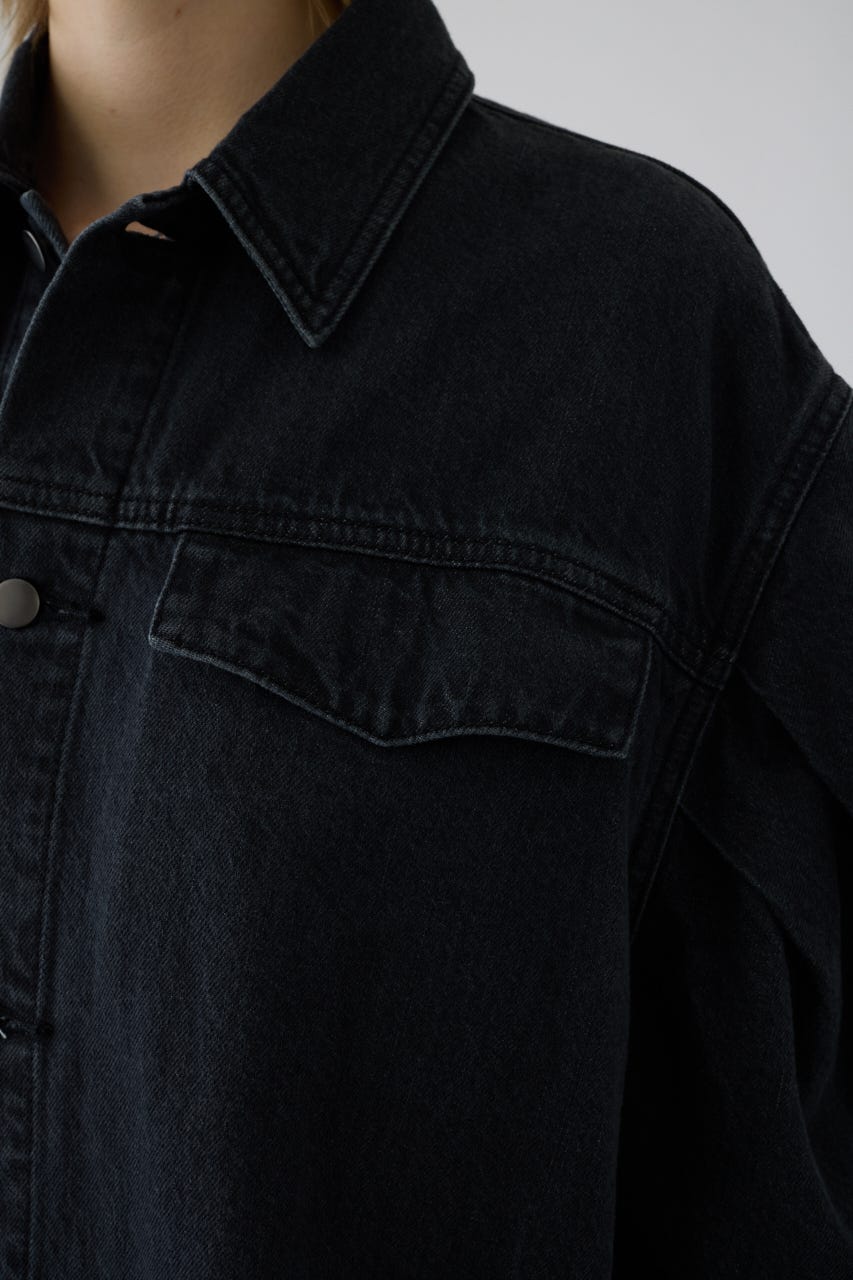 Big puff sleeve denim JK BLK 38