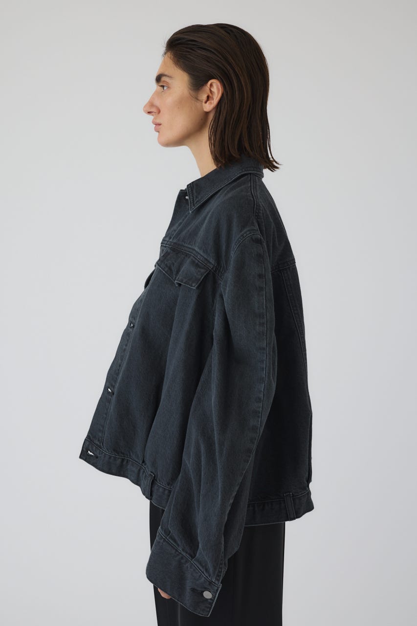 3/4 order start Big puff sleeve denim JK BLK 38