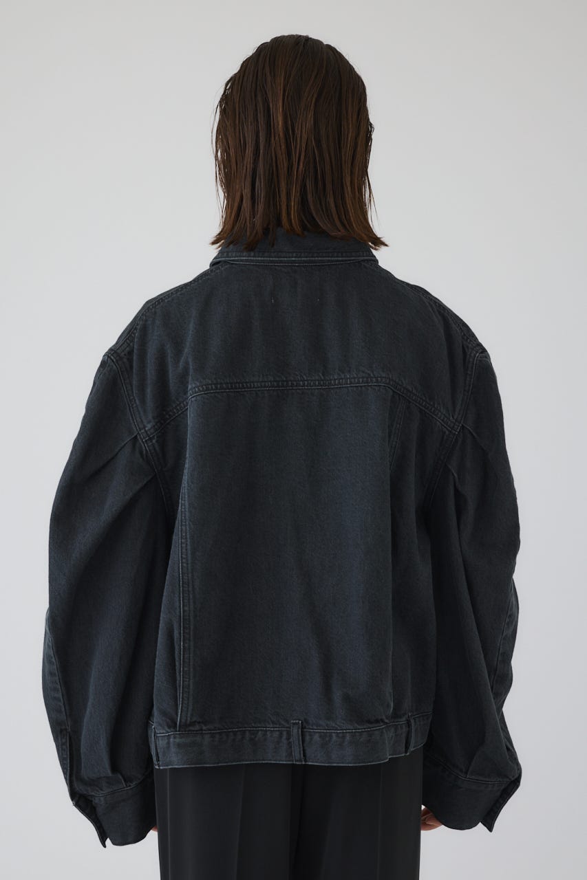 3/4 order start Big puff sleeve denim JK BLK 38