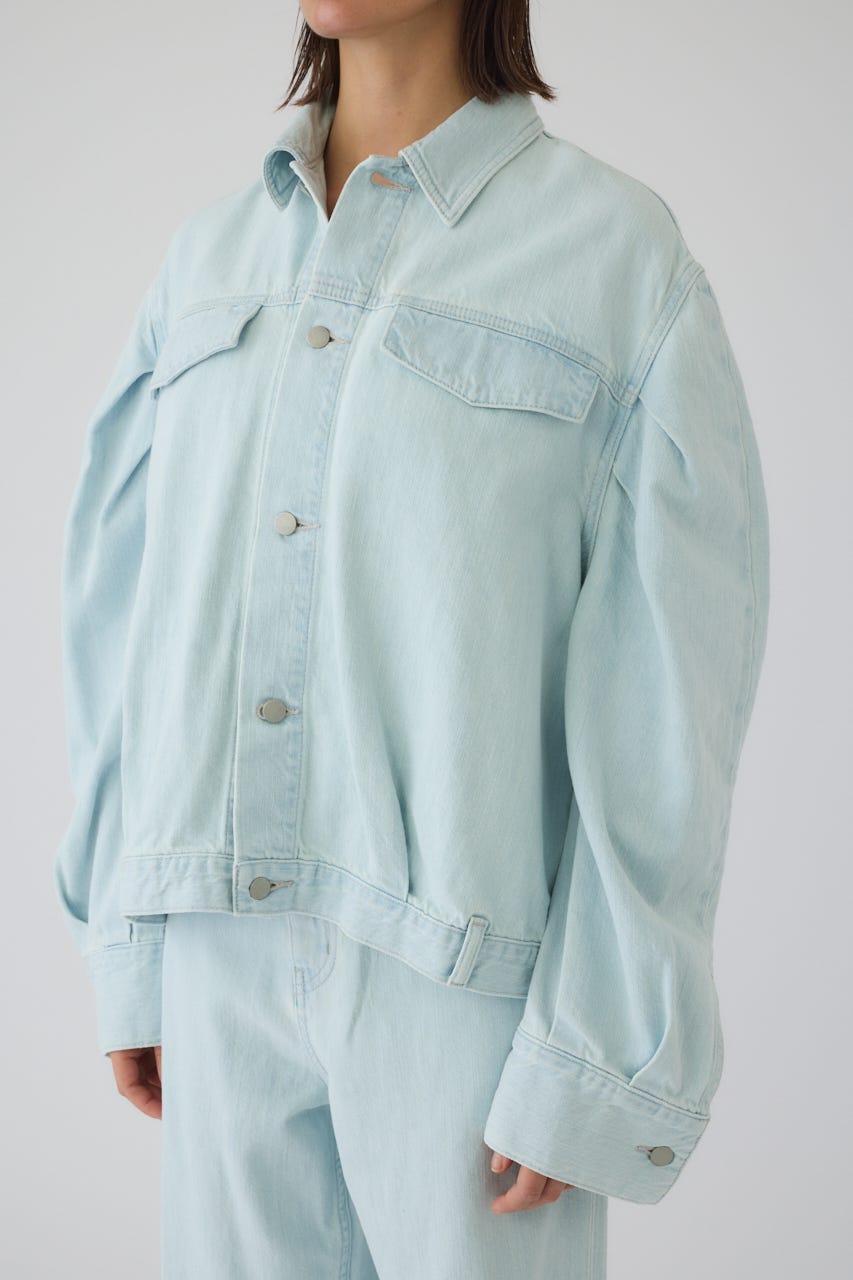 3/4 order start Big puff sleeve denim JK BLU 36